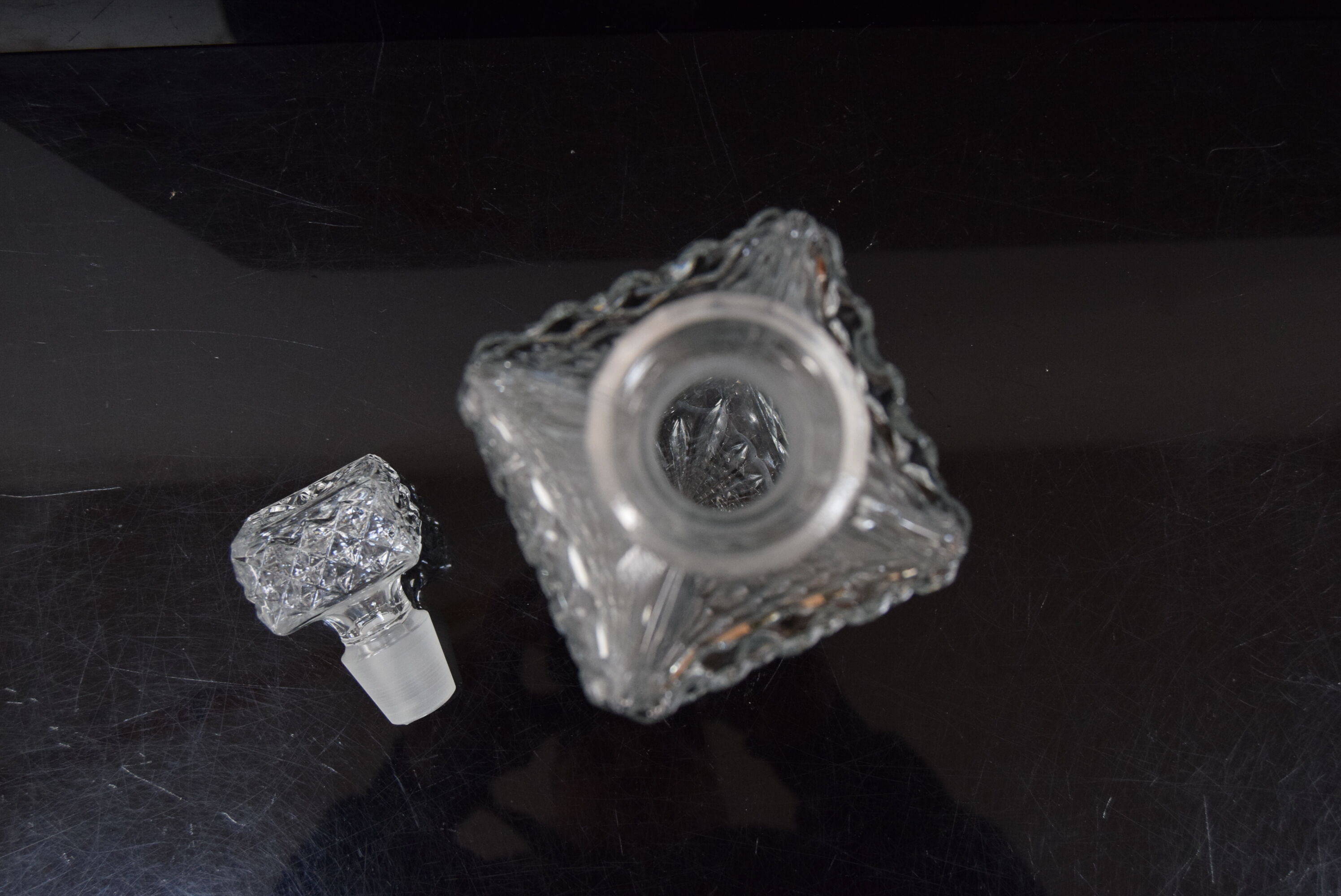 Vintage crystal glass liqueur decanter,1950