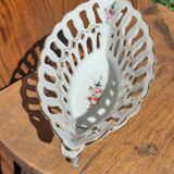 open porcelain basket fruit cup floral pattern