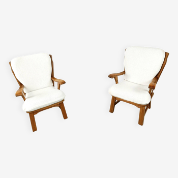 Pair of rustic armchairs, 1950s