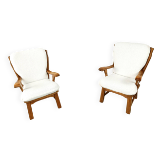 Pair of rustic armchairs, 1950s