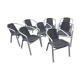 Eight Roland Vlaemynck aluminum coffee terrace armchairs (stackable)
