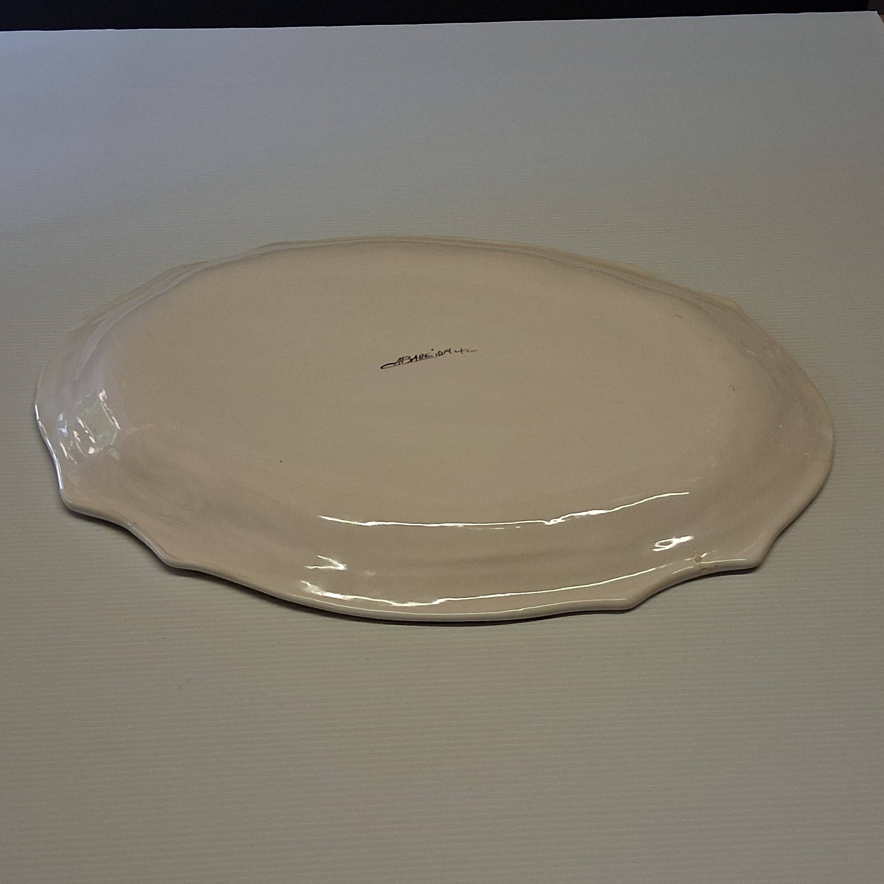 Superb vegetable dish/soup tureen in ceramic and its serving platter in very good condition.