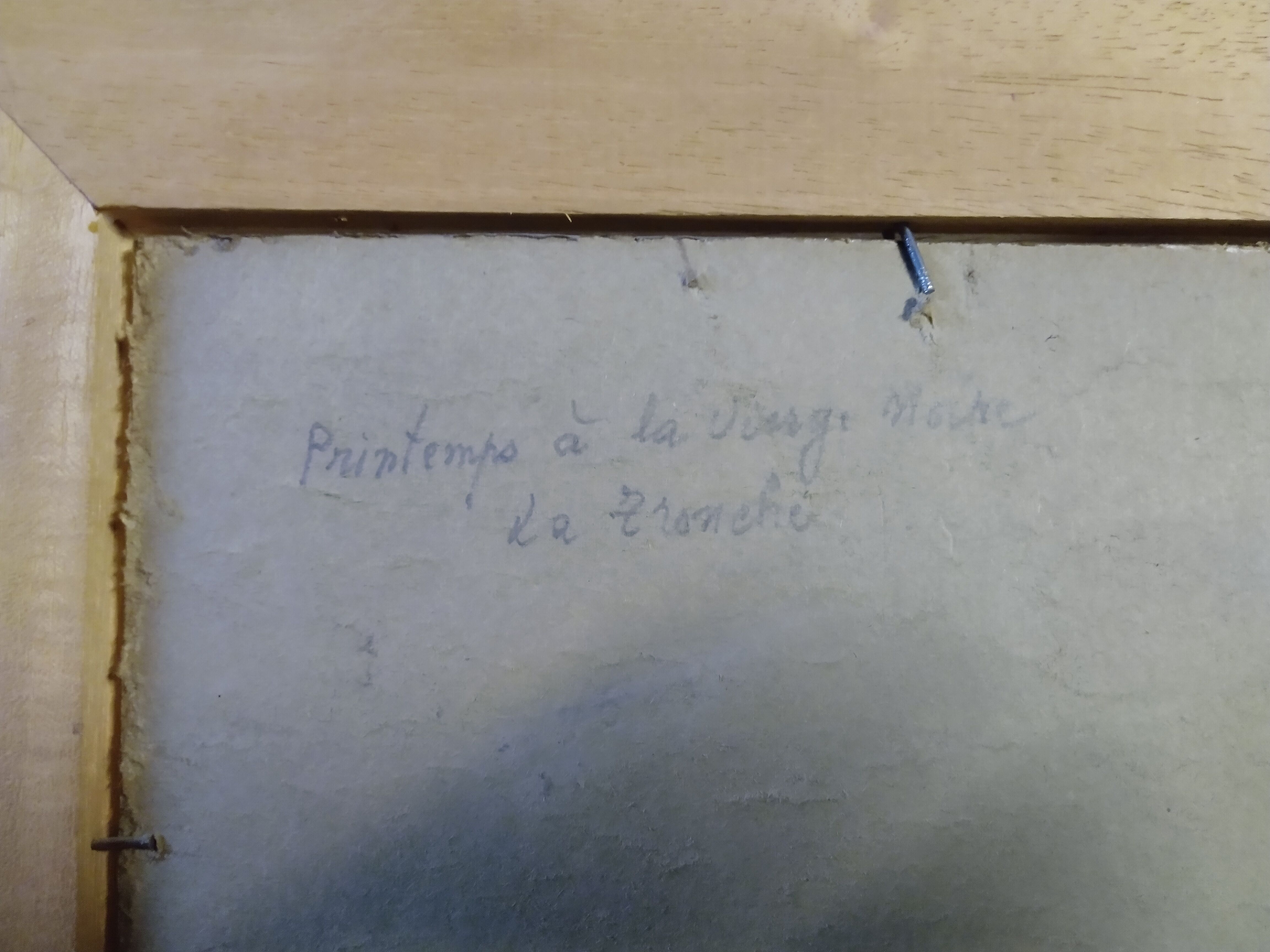 Oil on cardboard painting "Printemps à la Vierge Noire" signed Louis Combalot