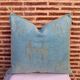 Handmade Moroccan silk cushion cover, cactus pattern