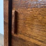 Meuble bas buffet rustique  enfilade moderniste a 2 portes en chene - largeur 90 cm
