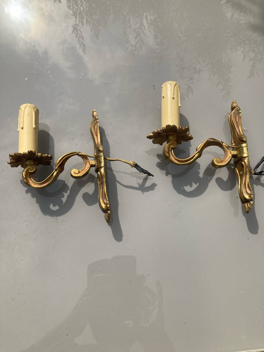 Brass wall lights candle holder