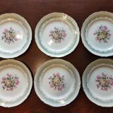 6 assiettes plates Céranord Roseraie Verte