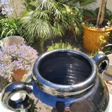 Biot glossy black potiche