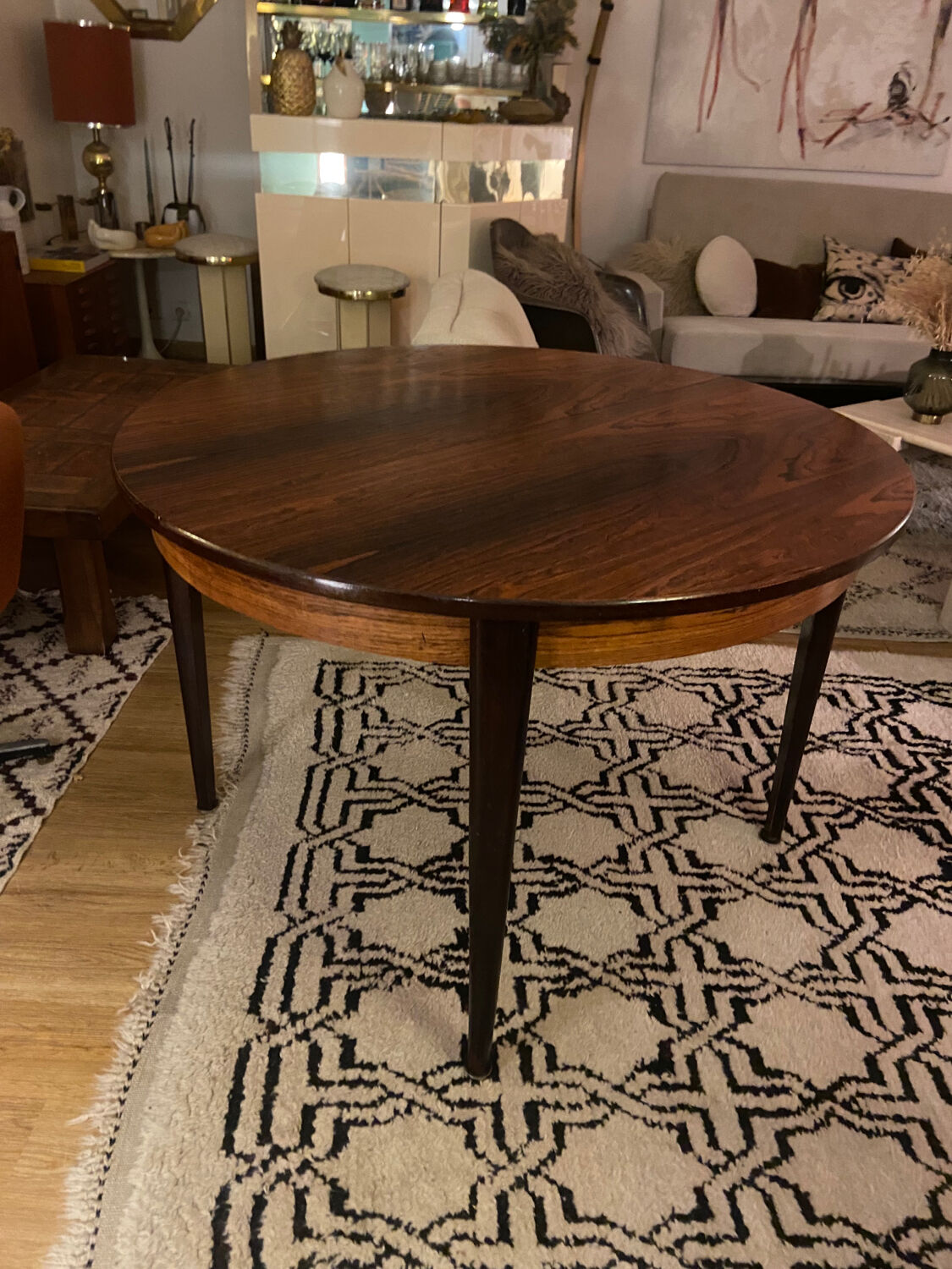 Scandinavian rosewood table from Rio 60s