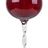 Vintage red glass brandy glass cup mouth blown italy 33cm
