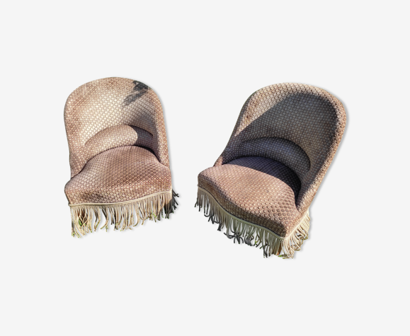 Paire de fauteuils crapaud