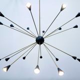 1960 Sputnik brass and metal ceiling light