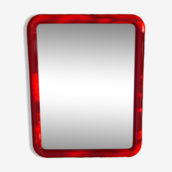 Miroir rectangulaire rouge vintage 35x45,5cm