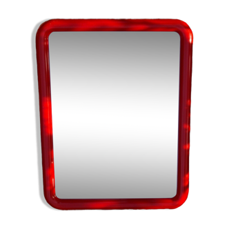 Vintage red rectangular mirror 35x45,5cm