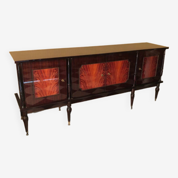 Glossy lacquered solid wood sideboard