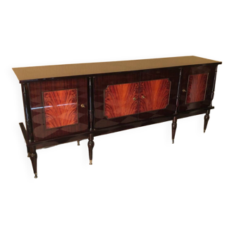 Glossy lacquered solid wood sideboard