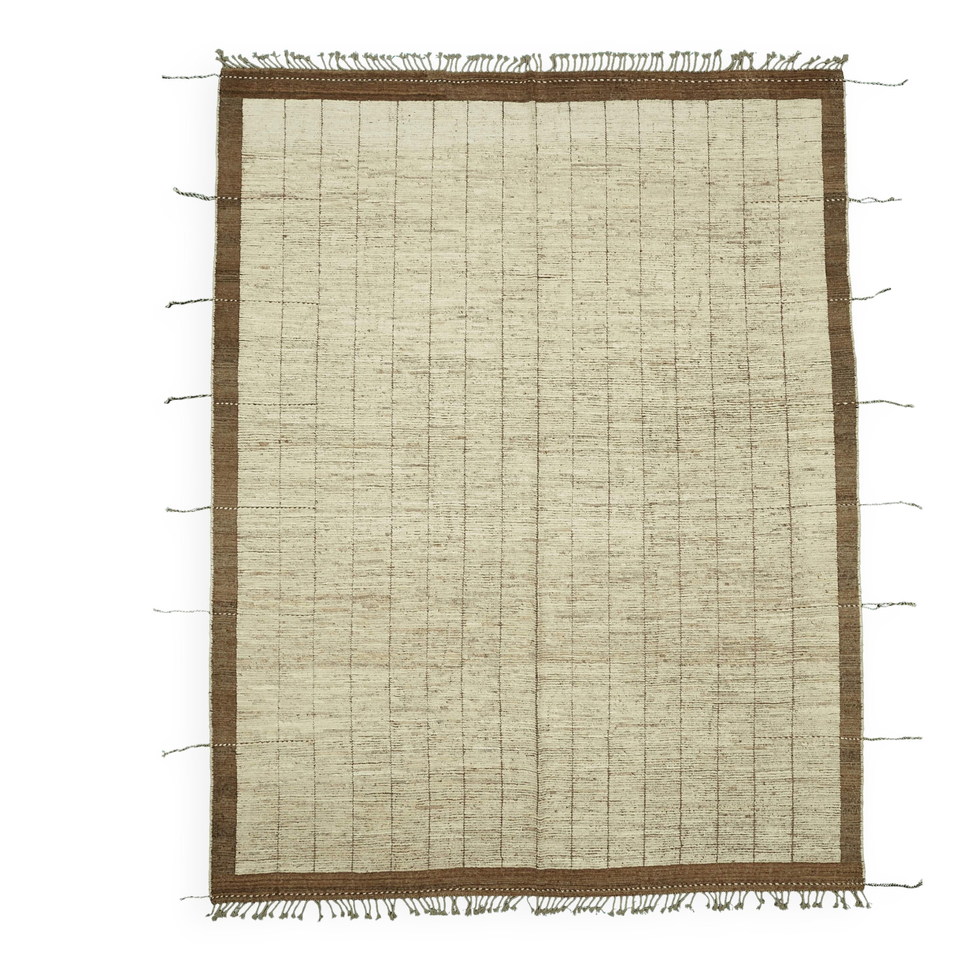 Hand-Knotted Tribal Unique 285 cm x 365 cm Beige Wool Carpet