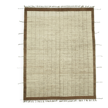 Tapis en laine beige unique tribal fait à la main de 285 cm x 365 cm