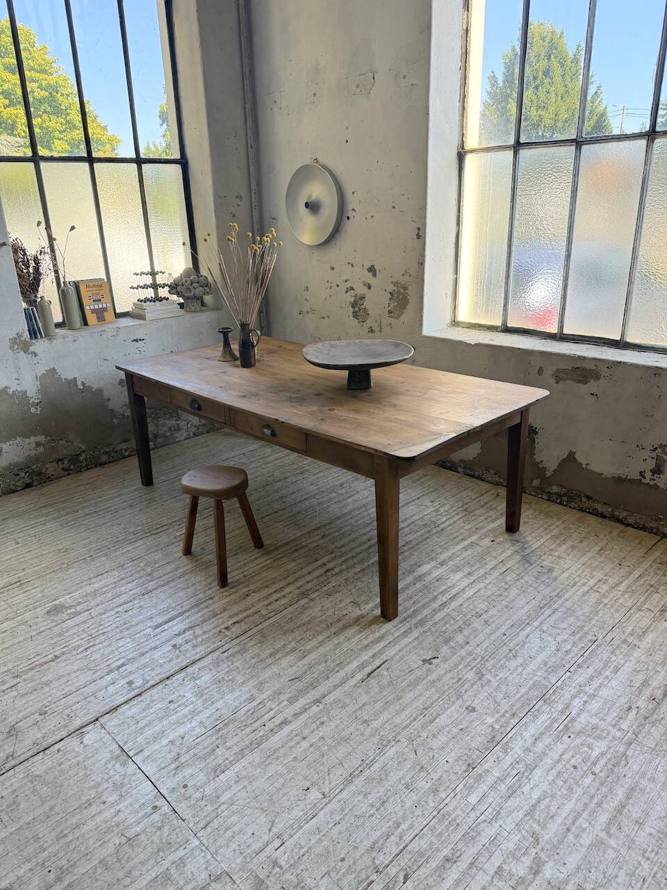 Table de ferme XL 220 cm pin 1950