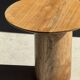 Side table in solid teak with a circular top, column base H51.5 D50.