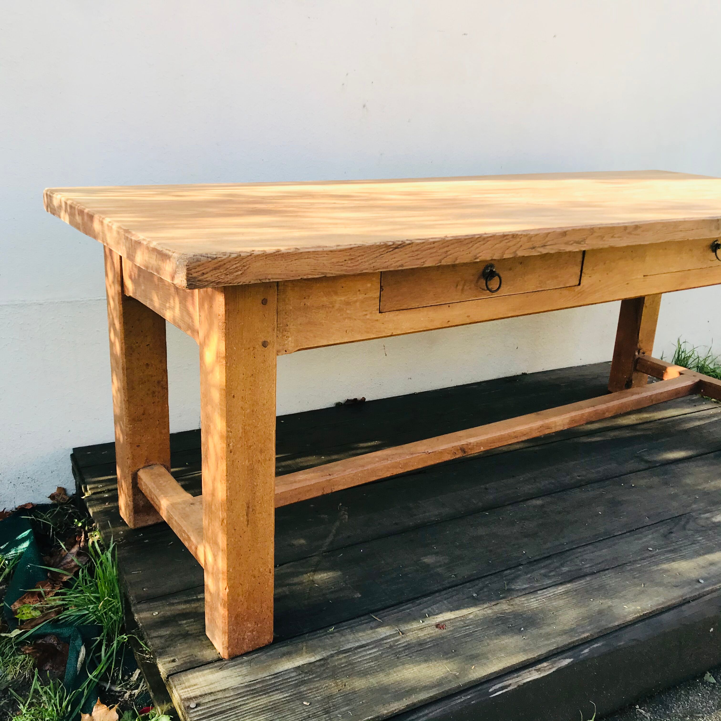 Massive old oak farm table