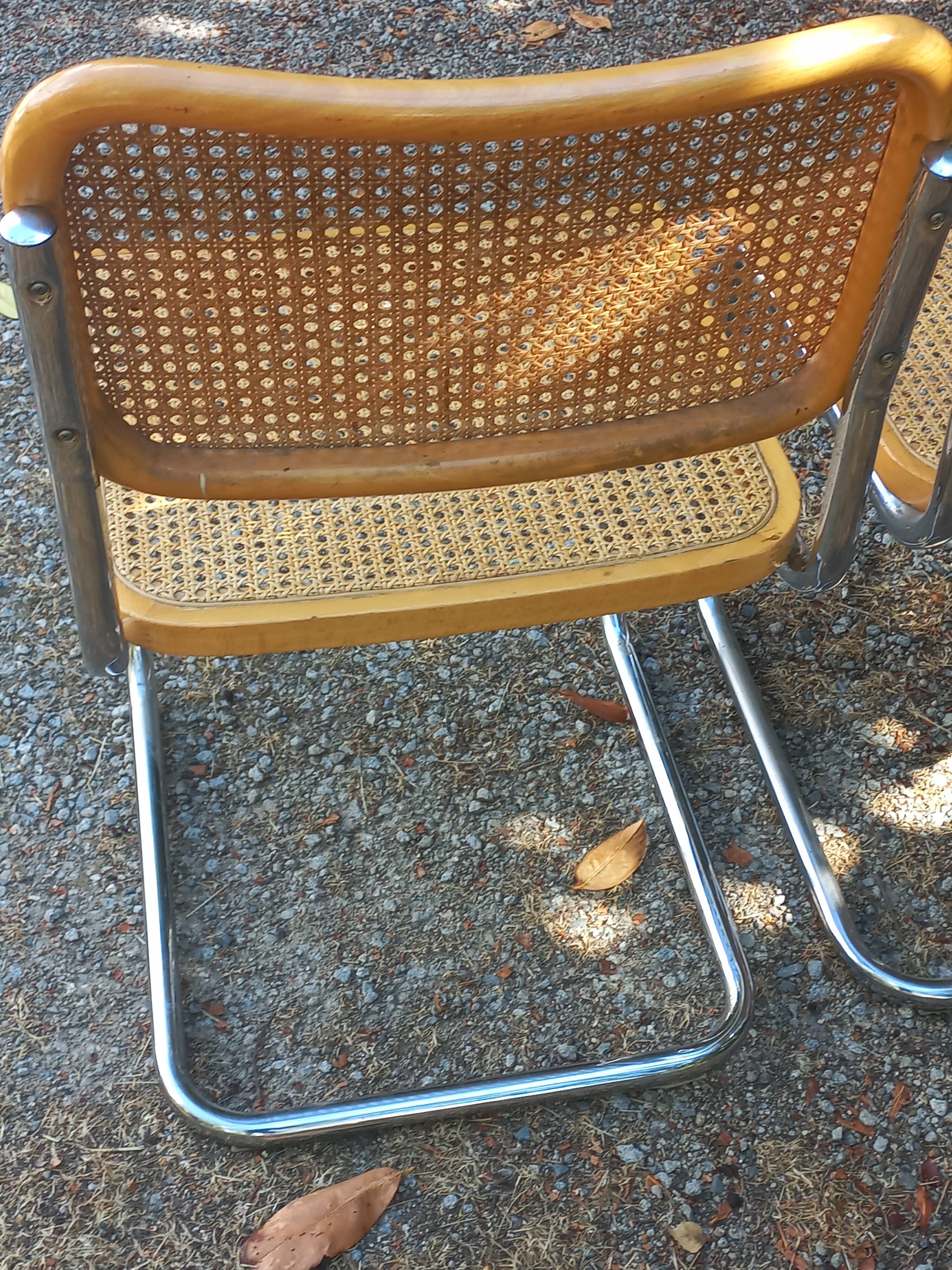Set of 3 Cesca B32 chairs by Marcel Breuer