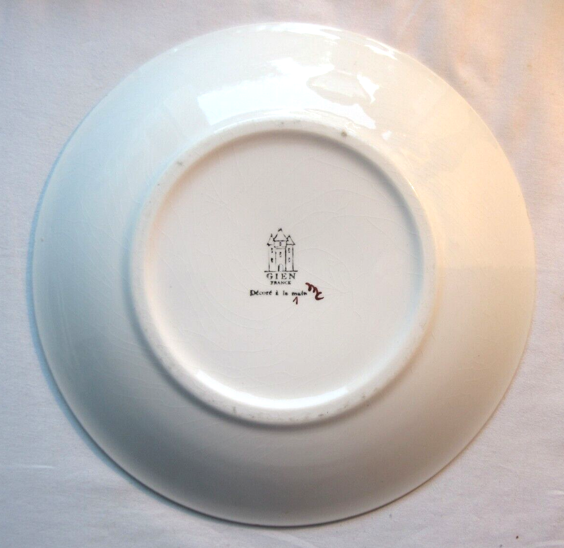 Game model plate signed gien, hunting birds, quails