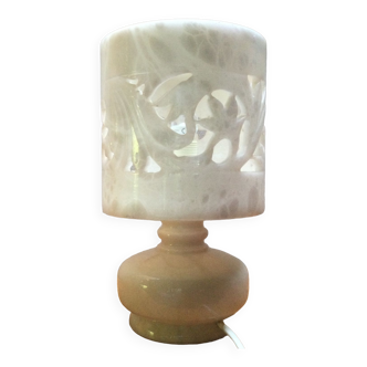 Vintage ribbed alabaster lamp