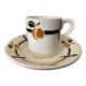 Cup and saucer in Iron Earth Badonviller apricot décor