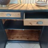 Mado buffet in wood, marble and copper, restored