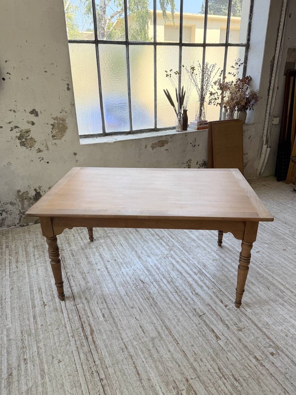 Table de ferme noyer à rallonges 150-250cm