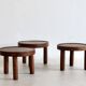 A set of three small round tables. Mado Jolain and René Legrand. France 1956.
