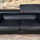 ROCHE BOBOIS Black leather sofa ULTIMATE model