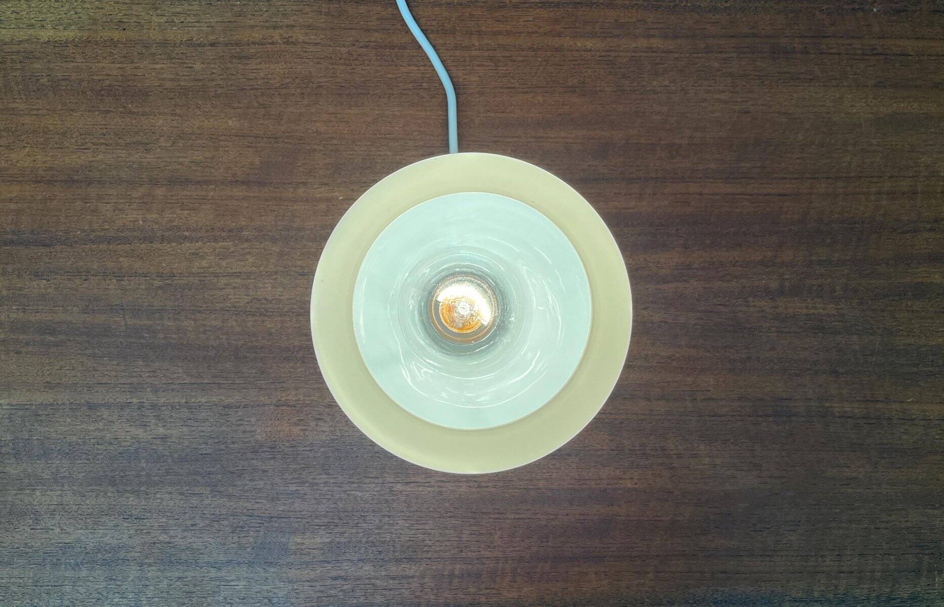 Vintage minimalist glass table lamp from the space age by Jean Paul Edmonds Alt for Philips, 1970s.