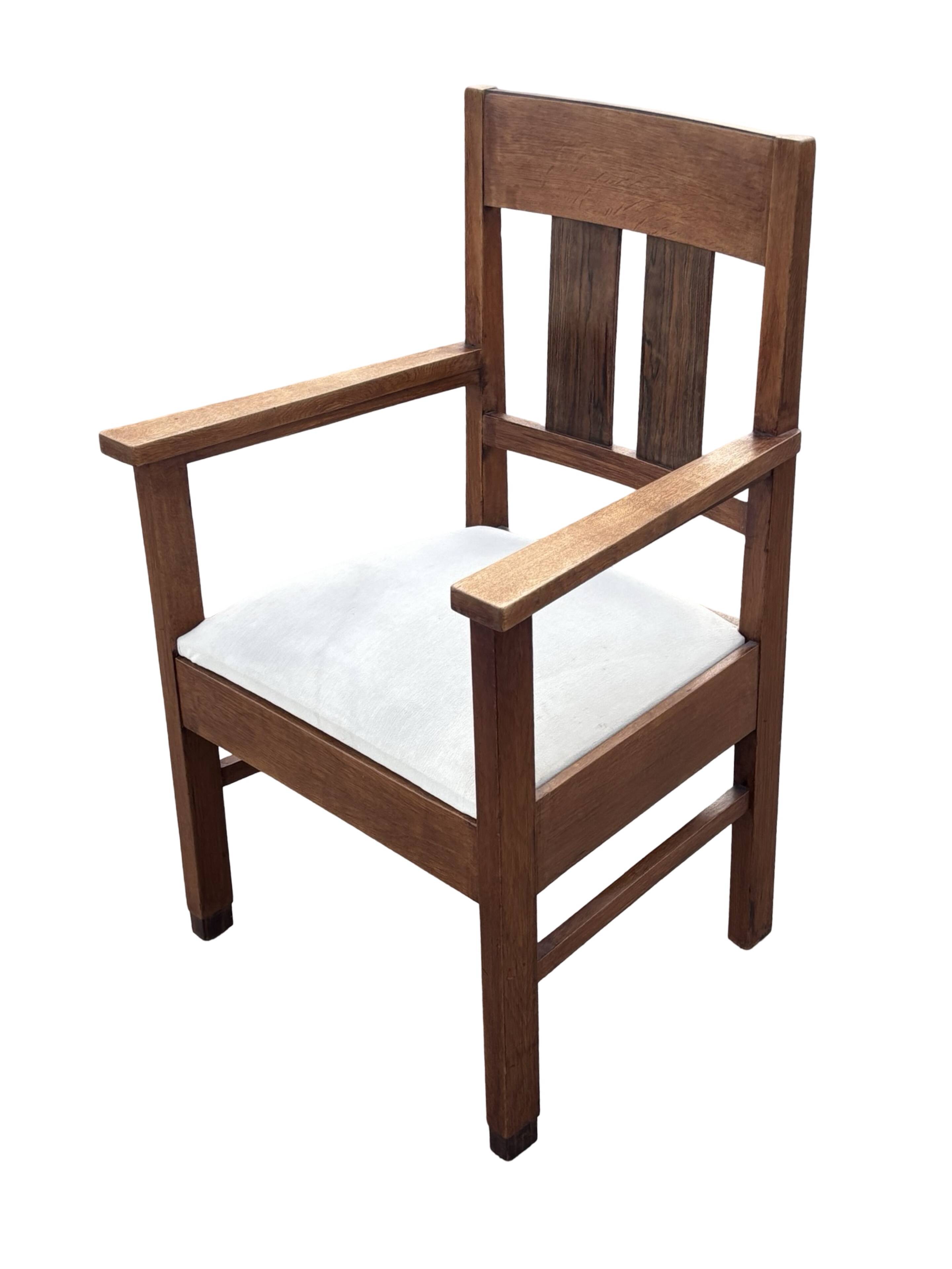 Set of four Art Deco chairs oak Amsterdam School Design 30's