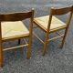 Paire de chaises en bois et paille – années 50-60