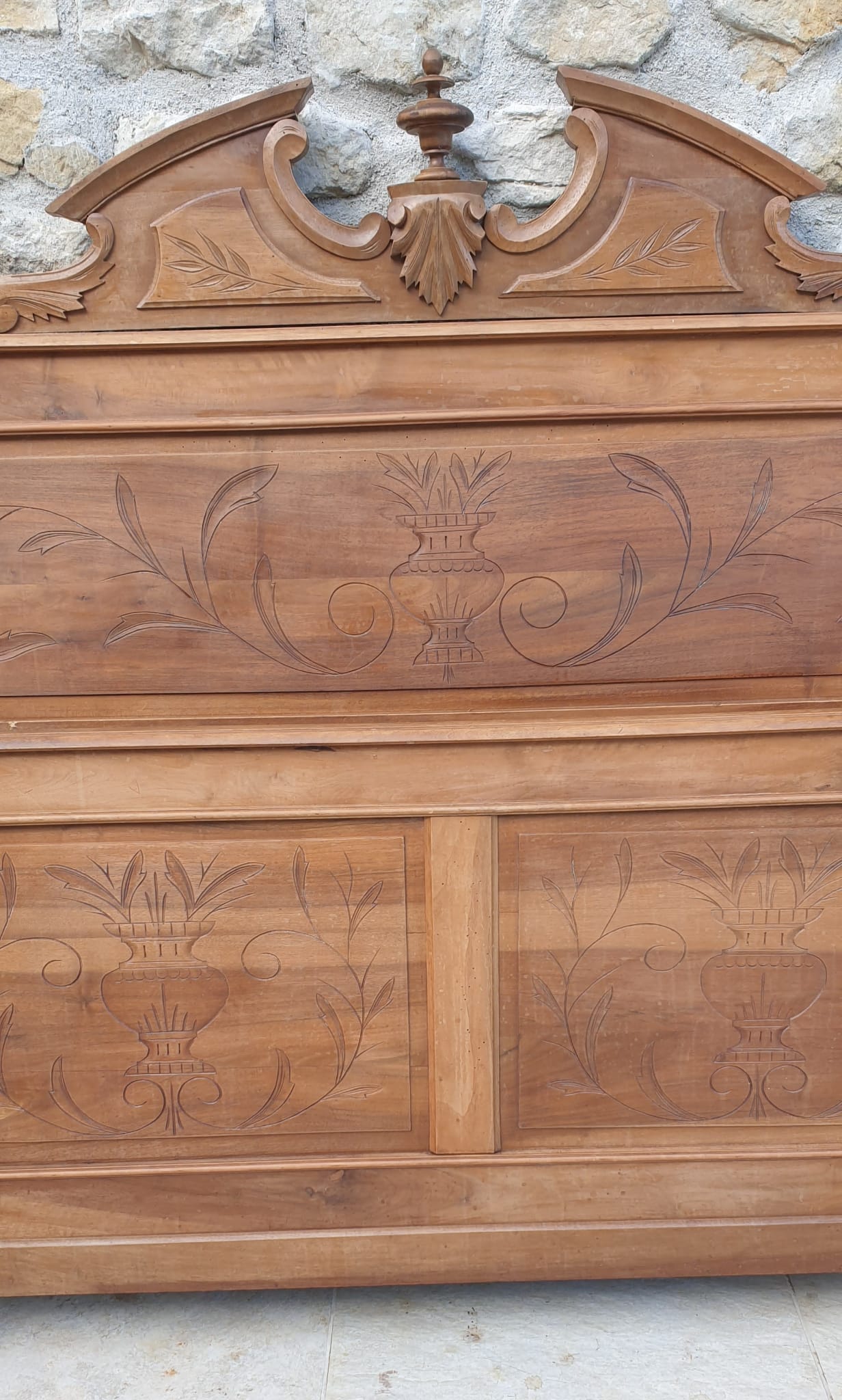 Old solid wood bed 140 / headboard