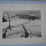 Old silver photo circa 1950 by L. Thomas in Morzine set of 3