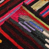 Burgundy Red Modern Pattern Kilim Rug, 162x313Cm