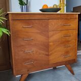 Vintage chest of drawers with compass feet