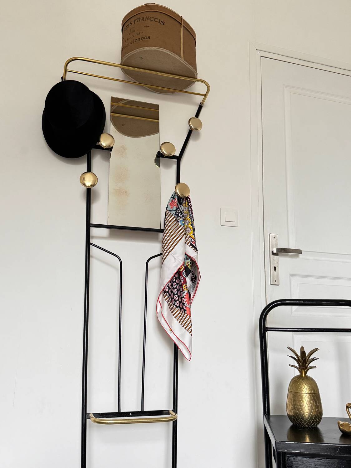 Vintage gold coat rack