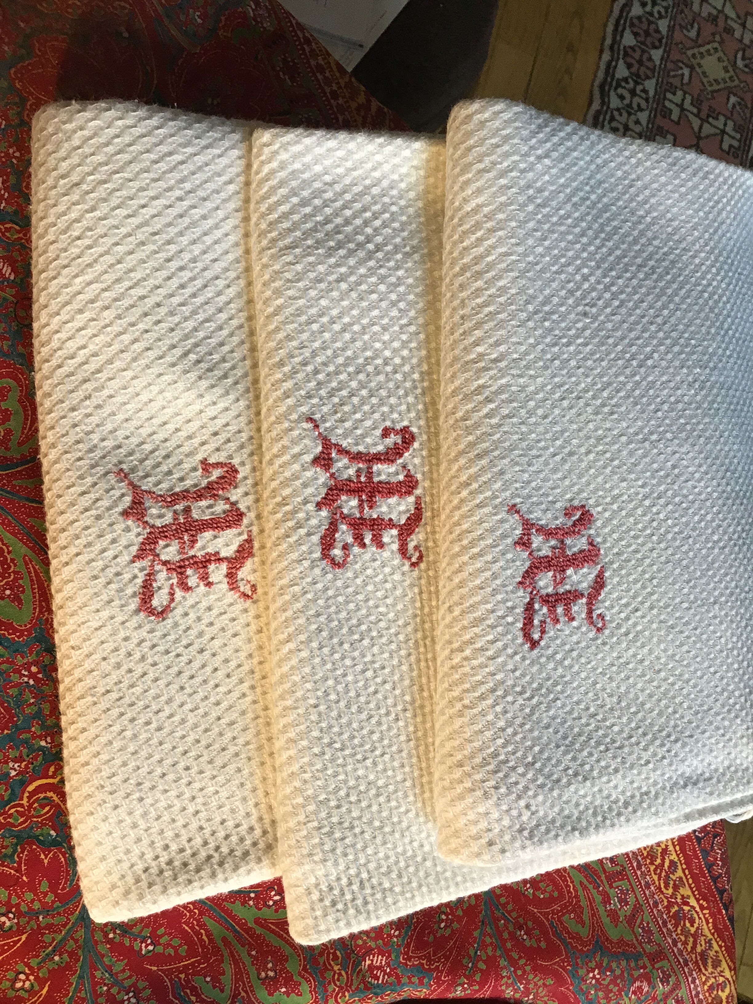 Serviettes de toilette en nid d'abeille
