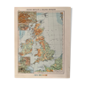 Old map of Great Britain and Ireland (physical) from 1945