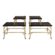 Bamboo bronze lacquered Chinese side tables Maison Baguès 1940
