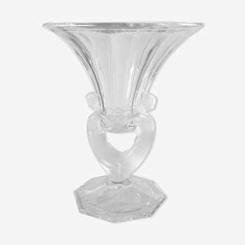 Art Deco pressed glass vase