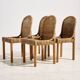 Oak and rattan chair, set of 4