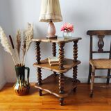 Table d'appoint, chevet en bois tourné
