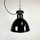 Industrial bauhaus black enamel pendant lamp, 1930s