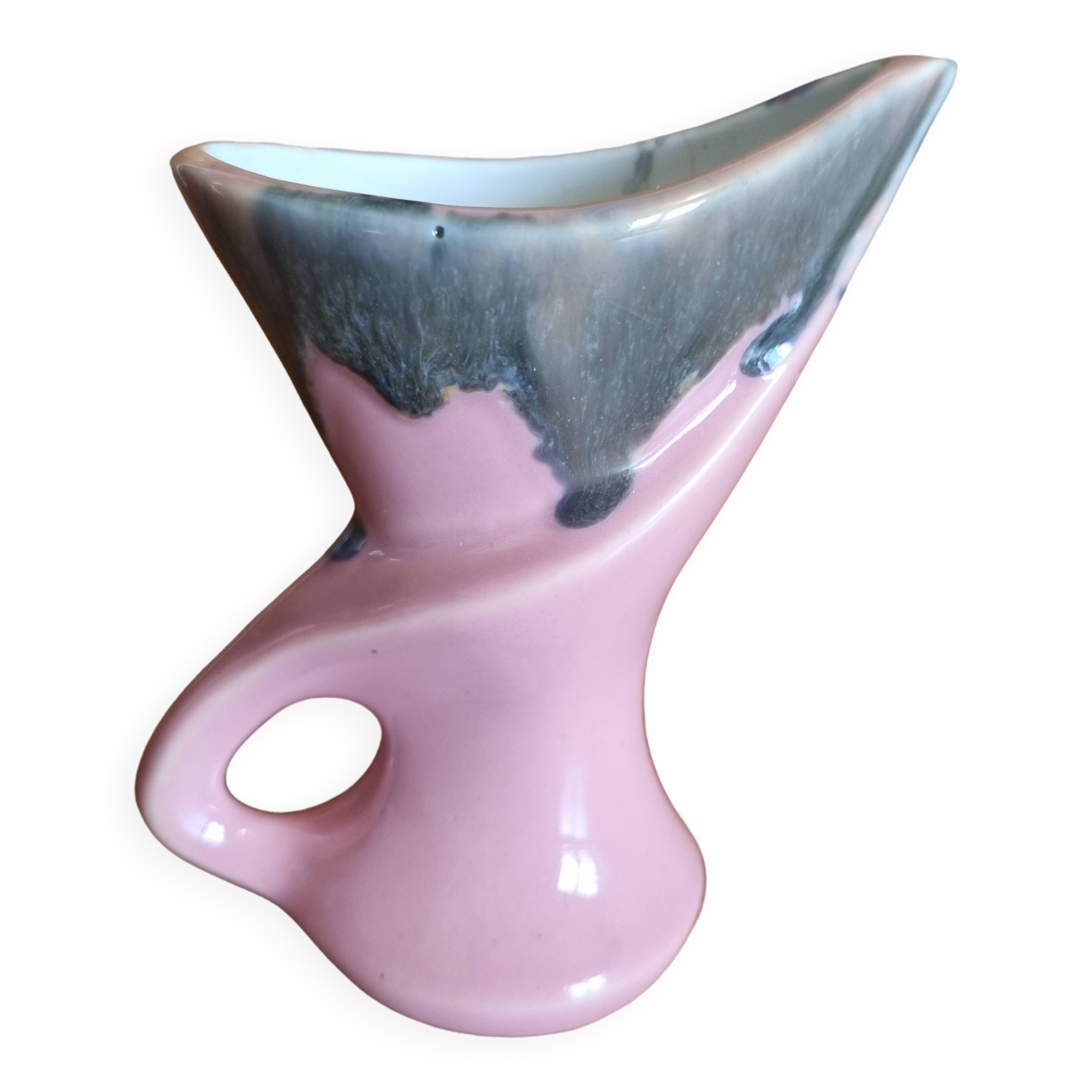 Vase vintage art déco années 50 forme libre