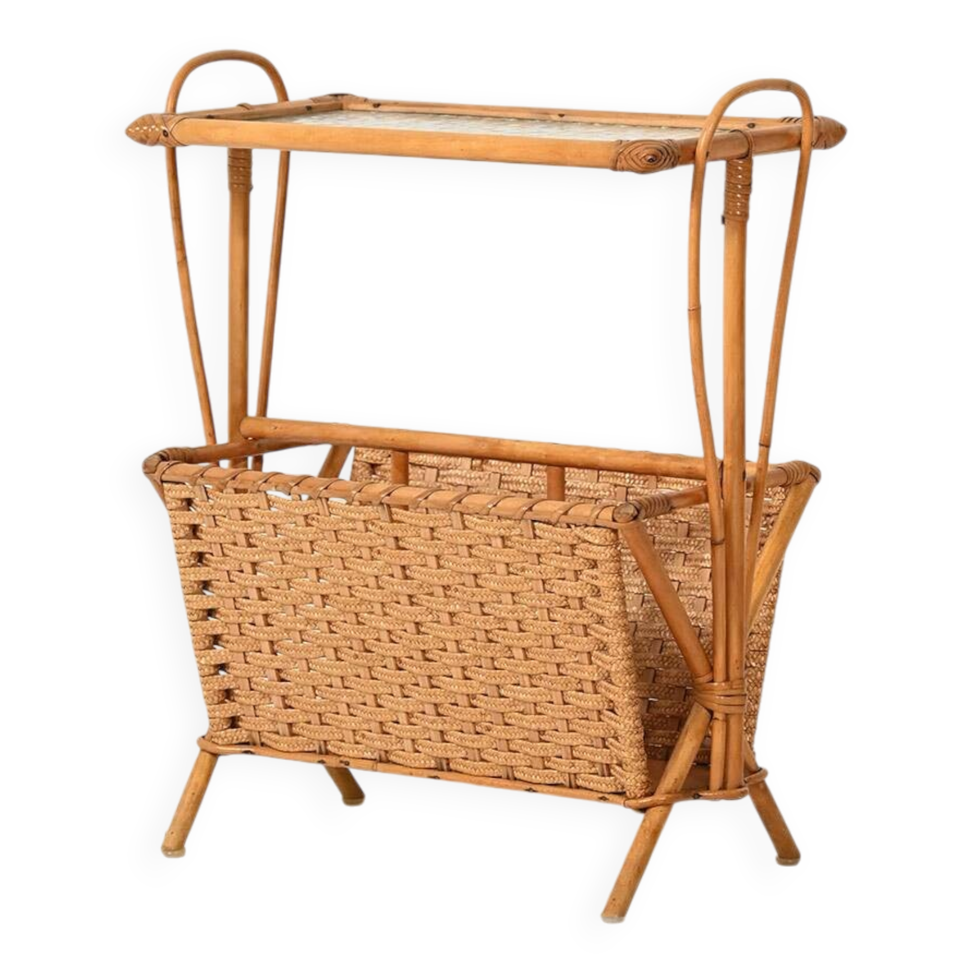 Scandinavian Woven Bamboo Magazine Rack